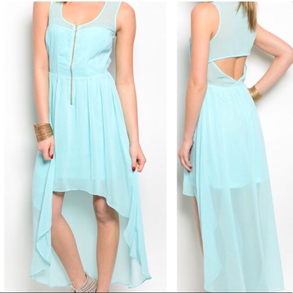 aqua maxi dress